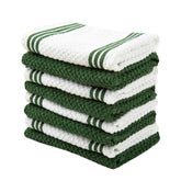 Sticky Toffee cotton dishcloths solid dark green are highly absorbent for quick drying.
