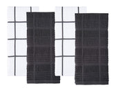 Sticky Toffee solid gray and white kitchen towels, highly absorbent for daily drying.