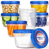 Stock Your Home 16oz containers with twist-top lids for organized leftovers and stackable storage.
