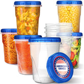 Stock Your Home 32oz containers with twist-top lids for secure airtight leftovers storage