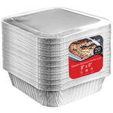 Stock Your Home 8x8 foil pan top view with lid, ideal for baking and transport.