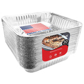 Stock Your Home 9x9 square foil pan top view for quick baking and easy serving.
