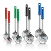 Stock Your Home 2oz red slotted spoon for precise portions.