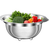 Stockpot colander handles pasta drain, a durable kitchen essential.