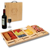 Storybook Living Charcuterie Board foldable base offers compact storage and easy transport for gatherings.