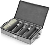 STOZU flatware storage case with five compartments for neat tableware.