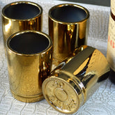 Straight Shooter 50 Caliber shot glass in gift box for easy gifting.