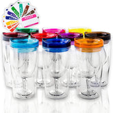 STRATA CUPS insulated wine tumbler with lid set of 10 keeps beverages cold outdoors