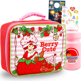 Strawberry Shortcake lunch bag artwork featuring vibrant characters for kid meals on the go