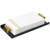 STWWO napkin holder in black with golden T-handle for bathroom organization