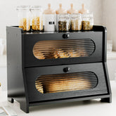 Stylstoreazy bamboo bread box front view keeps bread visible and fresh