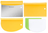 Suanyok bench scraper with stainless edge and measuring marks for precise cuts.