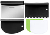 Suanyok stainless steel bench scraper with measuring marks for precise portions.