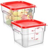 Suclain 2pc square container set with clear body for easy content identification