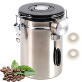 SUEIANNMN 1.8L coffee canister with airtight seal preserves freshness.