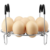 Sugaroom egg steamer rack with heat-resistant handles safely lifts eggs during steaming