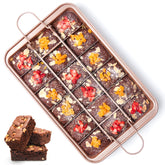 SUJUDE brownie pan full view with nonstick surface and divider design for easy baking.