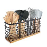 Suli extra large utensil holder with four compartments keeps utensils organized on the counter.