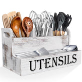 Suli extra large utensils holder with four compartments keeps kitchen tools organized on the counter.