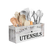Suli extra large utensil holder with four compartments for easy countertop organization.