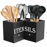 Suli corner utensil holder in wood fits snugly in your kitchen corner.