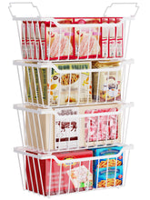 Sunally Freezer Organizer Bins 4-pack neatly divides shelves for quick access.