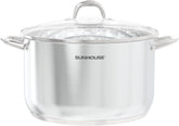 Sunhouse 15-quart stock pot with visible lid, ideal for pasta and soups.