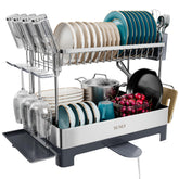 SUNLY large-dish-drying-rack front view shows spacious capacity for big households.
