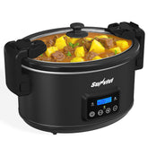 Sunvivi 8.5-quart slow cooker with locking lid enables easy family meals