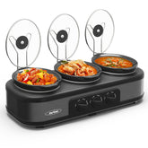 SUNVIVI triple slow cooker with three crocks for versatile buffet service