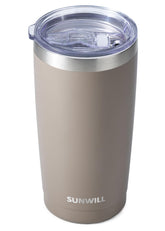 SUNWILL travel tumbler with lid on, ideal for outdoor adventures.