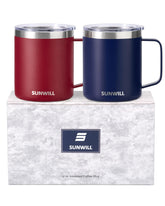 SUNWILL travel mug 14oz navy keeps coffee hot on the go