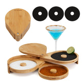 Sunziba margarita salt rimmer set in bamboo, neatly organized for elegant cocktails.