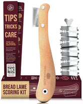 Superbaking bread-lame with 195mm handle for comfortable scoring of large loaves.