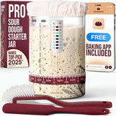 Superbaking sourdough starter jar with 34oz capacity for steady growth