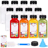 SUPERLELE 12-pack 8oz bottles with lids for fresh juice on the go.
