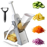 SupMaKin safe mandoline slicer assembly view, foldable design for easy storage.