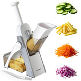 SupMaKin Safe Mandoline Slicer front view highlighting safety features for easy prep.