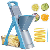 SupMaKin upgrade-safe mandoline entrance enabling quick, safe slicing.