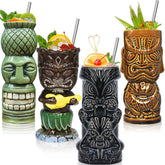SuproBarware tiki glasses four-pack for vibrant tropical cocktails