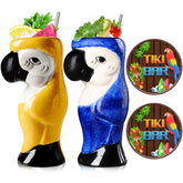SuproBarware tiki mugs pair with parrot design for tropical gatherings.