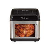 Sur La Table left hinge air fryer interior view for easy loading of meals