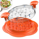 SURETIVIAN chicken shredder large orange outer view showing compact design and grip.