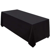 Surmente black tablecloth texture highlights soft, durable polyester for events.