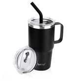 Sursip 24oz insulated cup with handle keeps drinks at ideal temp during travel.