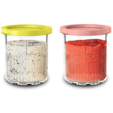 SVNOOC Ninja Creami Deluxe pint yellow lid; store frozen treats securely.