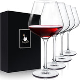 Swanfort crystal red wine glass with gift box, ideal for weddings.