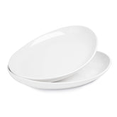 Sweese 2-pack porcelain oval platter top view, durable and chip-resistant for everyday entertaining