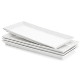 Sweese rectangular porcelain platter set with four trays arranged for appetizers and desserts