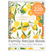 SwiftCube recipe book cover demonstrates a durable kitchen companion for family recipes.